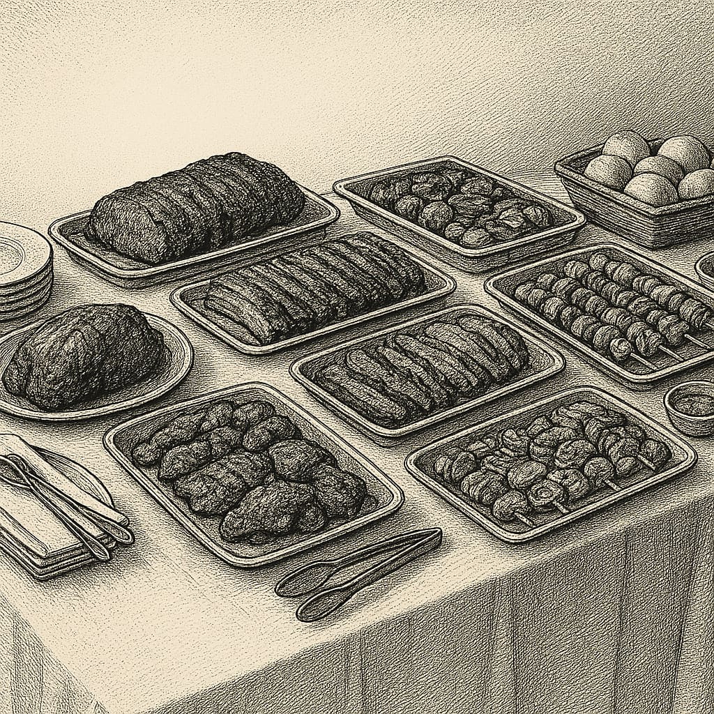 BBQ-Catering-Buffet für einen privaten Anlass